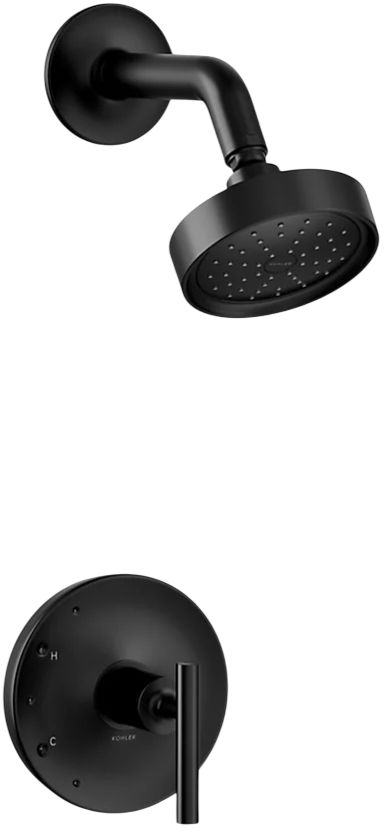 KOHLER® Purist® Rite-Temp® Matte Black 1.75 GPM Shower Trim Kit with Lever Handle-0
