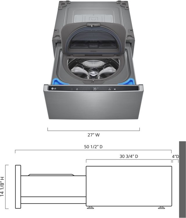 LG SideKick™ 1.0 Cu. Ft. Graphite Steel Pedestal Washer-8