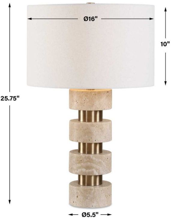 Uttermost® Makani Antique Gold Travertine Table Lamp-3