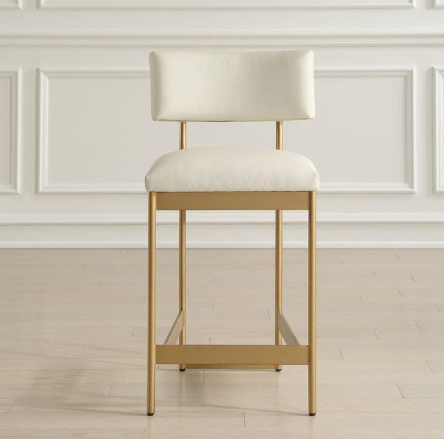 Uttermost® Apsley Gold/White Counter Stool-1