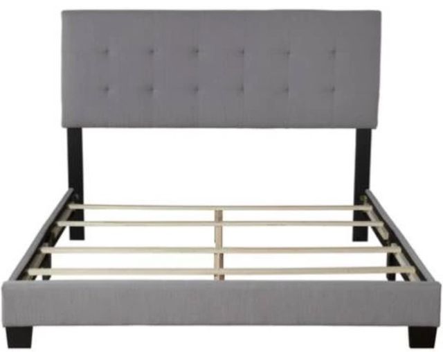 Bernards Eden Gray Upholstered Queen Panel Bed in a Box-1