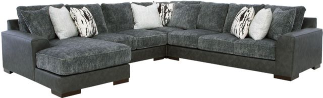 Signature Design by Ashley® Larkstone 4-Piece Pewter Left-Arm Facing Sofa Sectional and Chaise-0