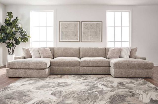 Signature Design by Ashley® Nexora-Court 4-Piece Burlap Double Chaise Sectional-1