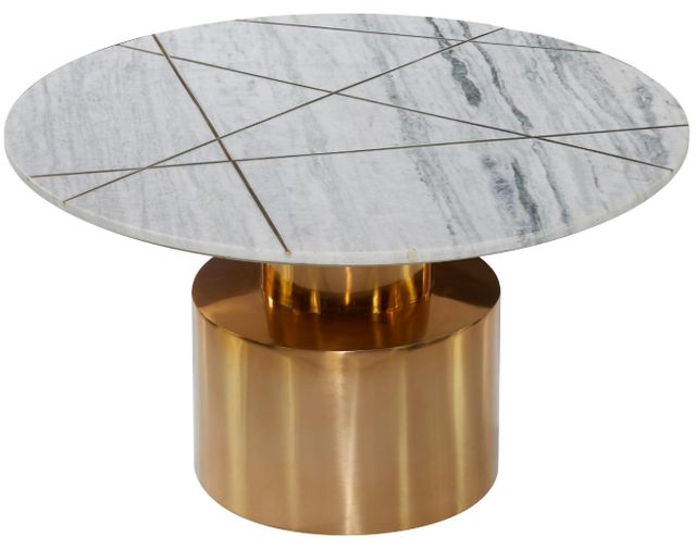 Deco Marche White Table With Gold Base-1