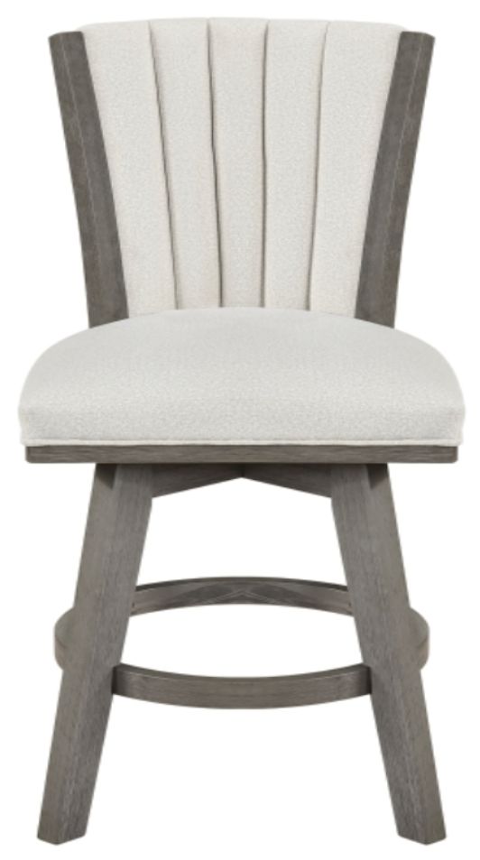 Homelegance® Corvallis Beige/Wire Brushed Gray Swivel Counter Height Chair-2