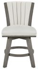 Homelegance® Corvallis Beige/Wire Brushed Gray Swivel Counter Height Chair-2