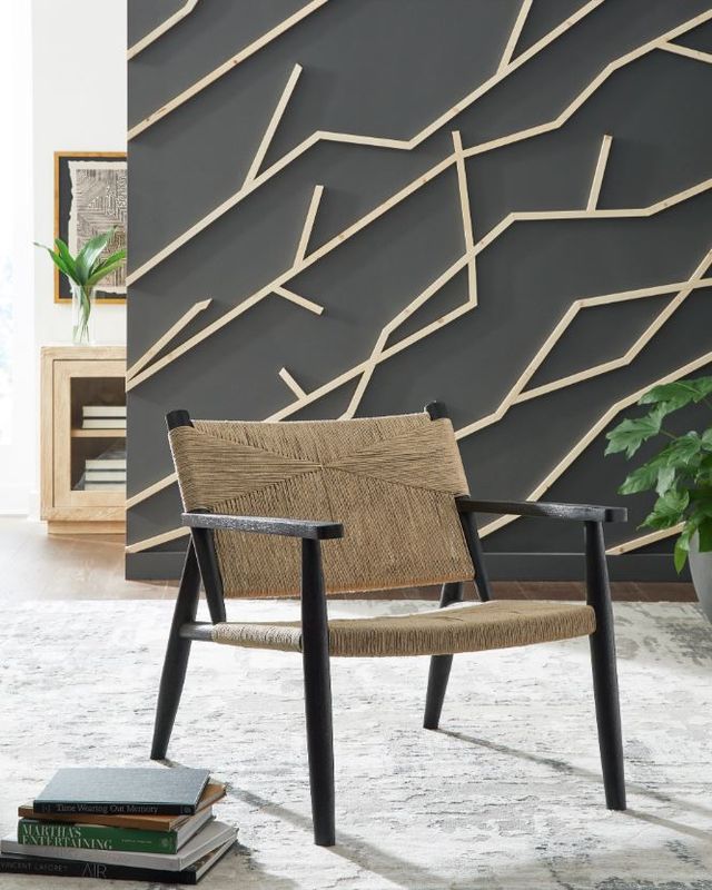 Signature Design by Ashley® Halfmore Black/Natural Accent Chair-4