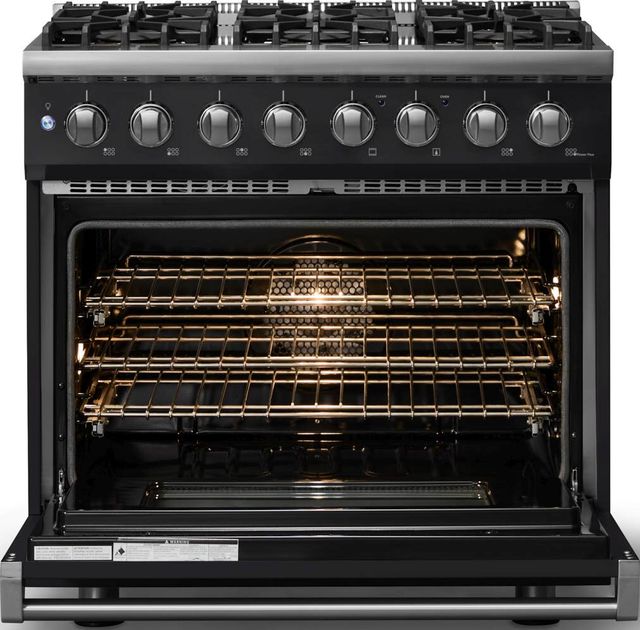 Viking® 5 Series 36" Onyx Pro Style Dual Fuel (NG) Range with Polished Chrome Trim-1