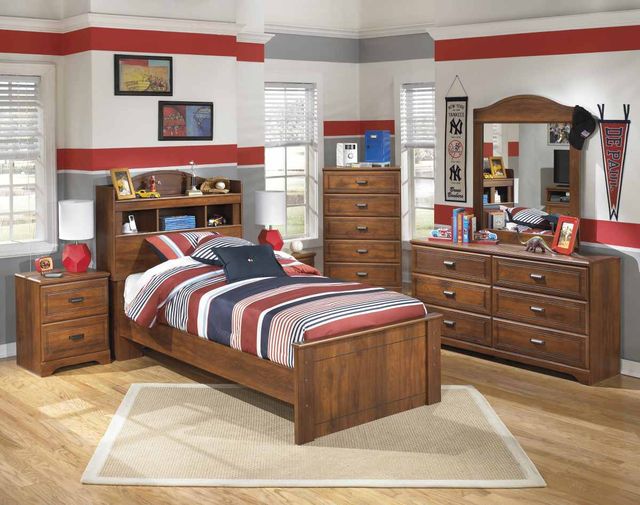 Signature Design by Ashley® Barchan 2-Piece Medium Brown Twin Bookcase Bed Set-3