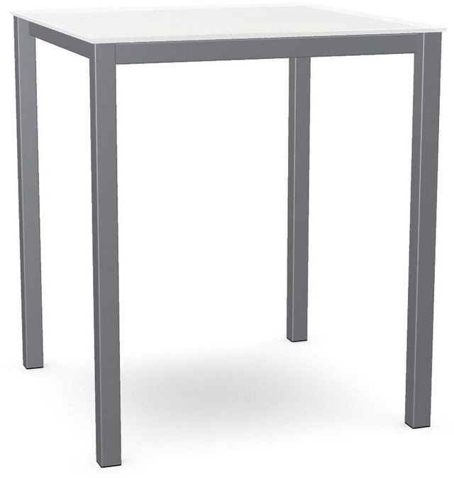 Amisco Customizable Carbon 36" White Glass Square Bar Table-0