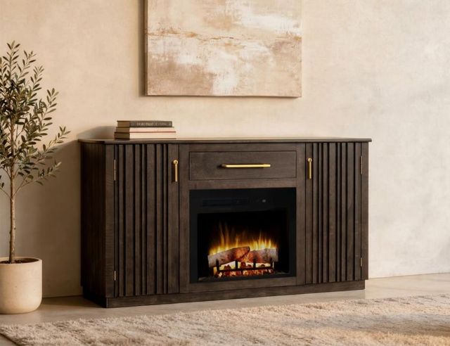 International Furniture Direct Mezquite Dark Brown TV Stand-1