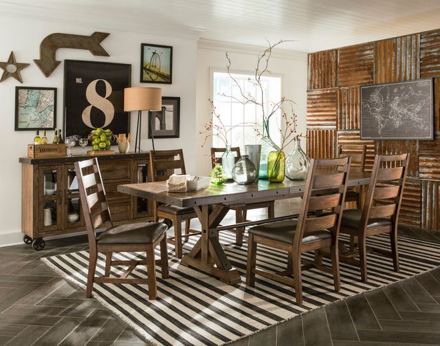 Intercon Taos Canyon Brown Trestle Dining Table-1
