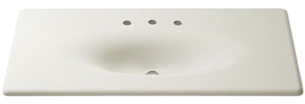 Kohler Iron/Impressions® Biscuit 43" Enameled Cast Iron Vanity Top with Integrated Oval Sink-3