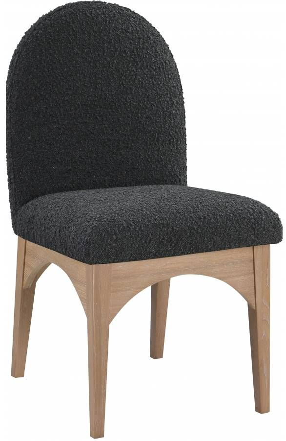 Meridian Furniture Waldorf Black/Natural Boucle Upholstered Dining Chair-0