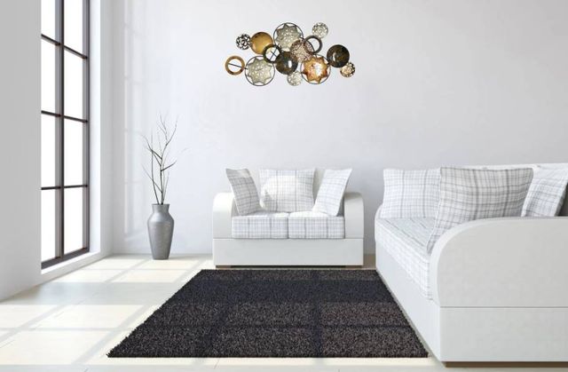Classy Art Black/Brown/Gray Stars and Circles Wall Decor-3