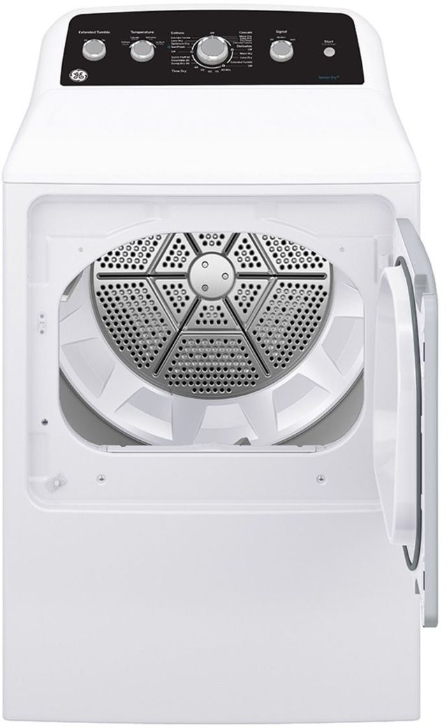 GE® 7.2 Cu. Ft. White Electric Dryer with SaniFresh Cycle-1
