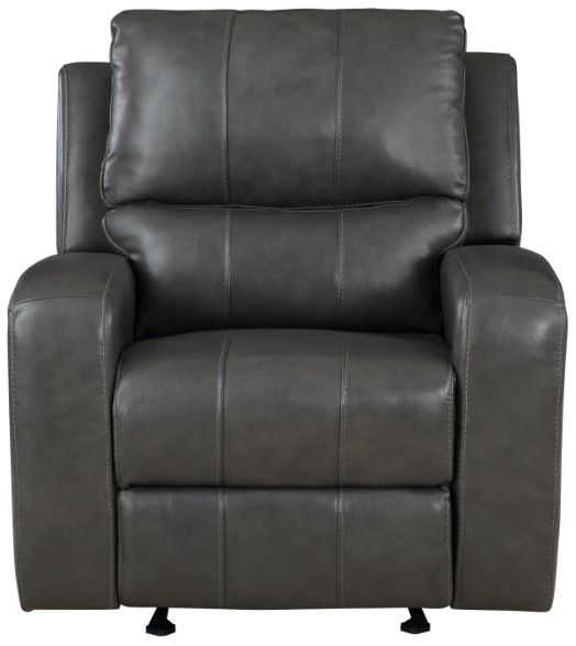 New Classic® Home Furnishings Linton Gray Leather Power Glider Recliner-1