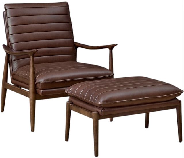 Bassett® Furniture Ellis Brown Leather Accent Chair-4