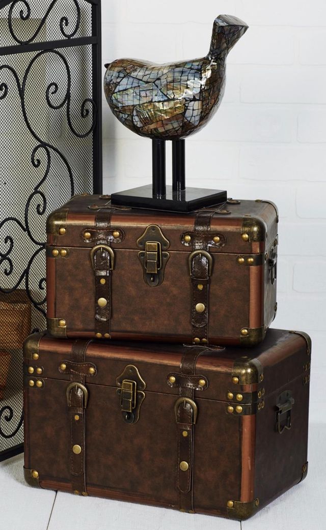Deco Marche 3-Piece Brown Nesting Trunk Set-3