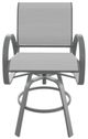 Telescope Casual Aruba Abalone/Graphite Aluminum/Fabric Outdoor Sling Balcony Height Swivel Cafe Chair-1