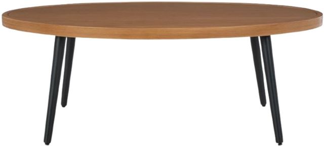 Signature Design by Ashley® Horizon Hall Brown Aluminum/Wooden Outdoor Coffee Table-1
