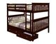 Donco Kids Full/Full Mission Bunk Bed With Dual Under Bed Drawers-0