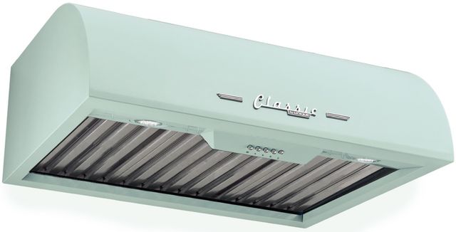 Unique® Appliances Classic Retro 24” Summer Mint Green Under Cabinet Range Hood-2