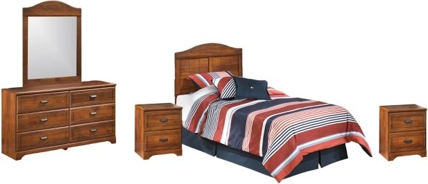 Signature Design by Ashley® Barchan 5-Piece Medium Brown Twin Youth Panel Headboard Bedroom Set-0