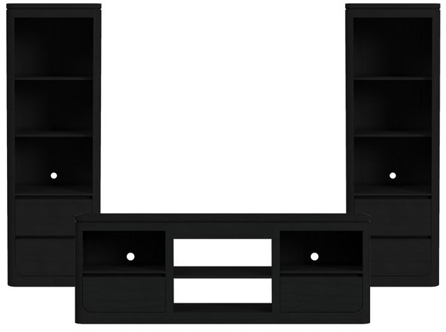 Elements International Rosalie 3-Piece Black Entertainment Unit with 71" TV Console-0