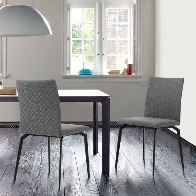 Armen Living Lyon 2-Piece Black/Gray Dining Side Chair Set-1
