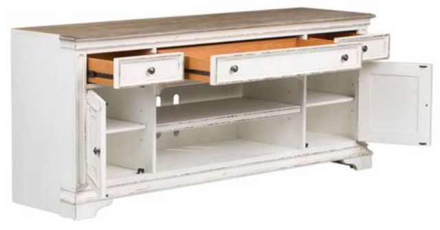 Liberty Furniture Magnolia Manor Antique White Entertainment TV Stand-5