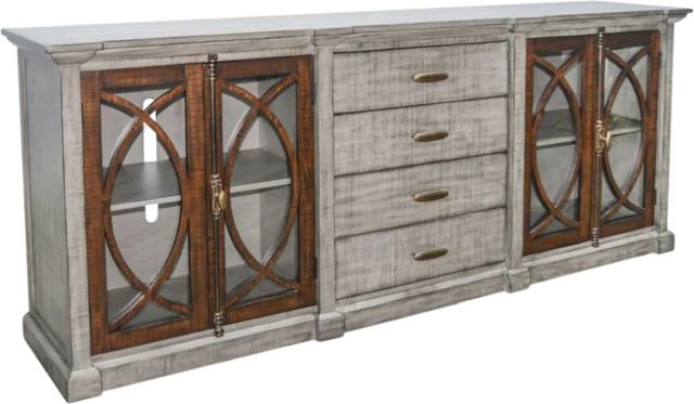 Sunny Designs™ Homestead Hills Alpine Gray/Tobacco Leaf 90” Media Console-0