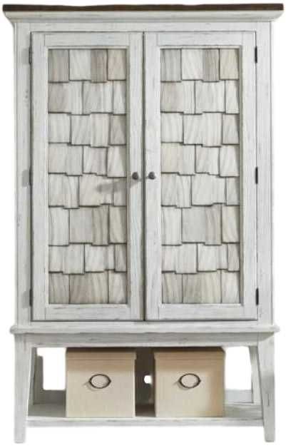 Liberty Furniture River Place Riverstone White/Tobacco Bar Cabinet-0