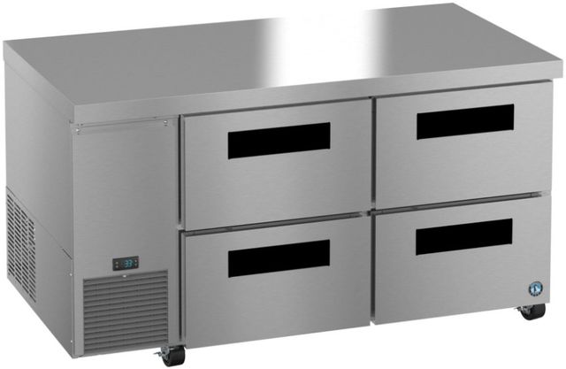 Hoshizaki Steelheart® 60" 17.22 Cu. Ft. Stainless Steel Two Section Undercounter Side Mount Refrigerator with Stainless Drawers-2