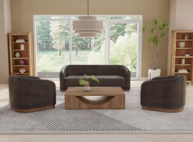 International Furniture Direct Suomi Chocolate Brown Loveseat-1