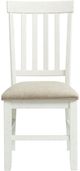Elements International Stone White White Slat Back Side Dining Chair-2