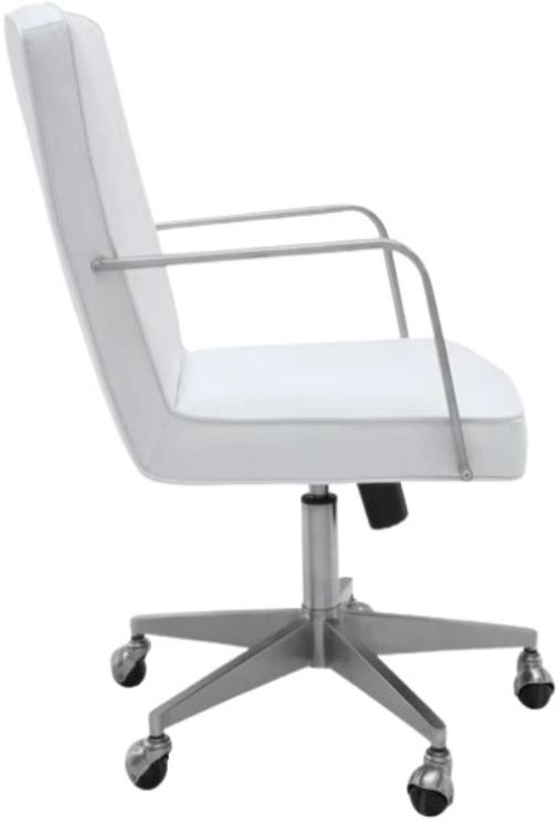 Modus Furniture One Brushed Stainless Steel/White Office Chair-2