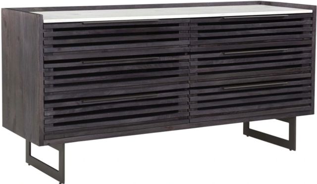 Moe's Home Collection Paloma Charcoal Grey Dresser with White Marble Top-0