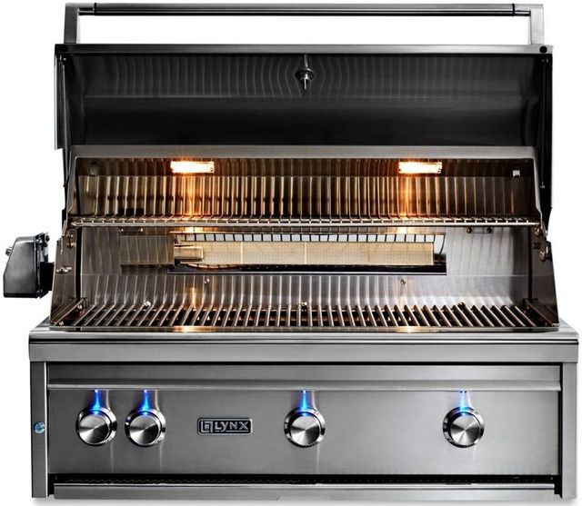LYNX® Professional 3-Burner California Poppy Built-In Liquid Propane Grill with Rotisserie-1