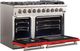 FORNO® Capriasca 48" Stainless Steel Pro Style Gas Range with Red Door-3