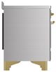 Ilve® Majestic III 48" Stainless Steel Pro Style Induction Range with Triple Glass Door and Brass Trim-3