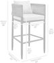 Armen Living Alegria Black/Gray Aluminum/Fabric/Rope Outdoor Bar Stool-3