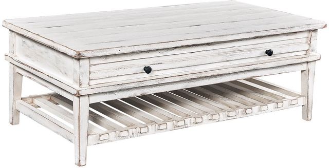 aspenhome® Reeds Farm Weathered White Cocktail Table-0