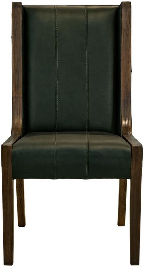 International Furniture Direct Balam Brown/Green Leather Dining Side Chair-3