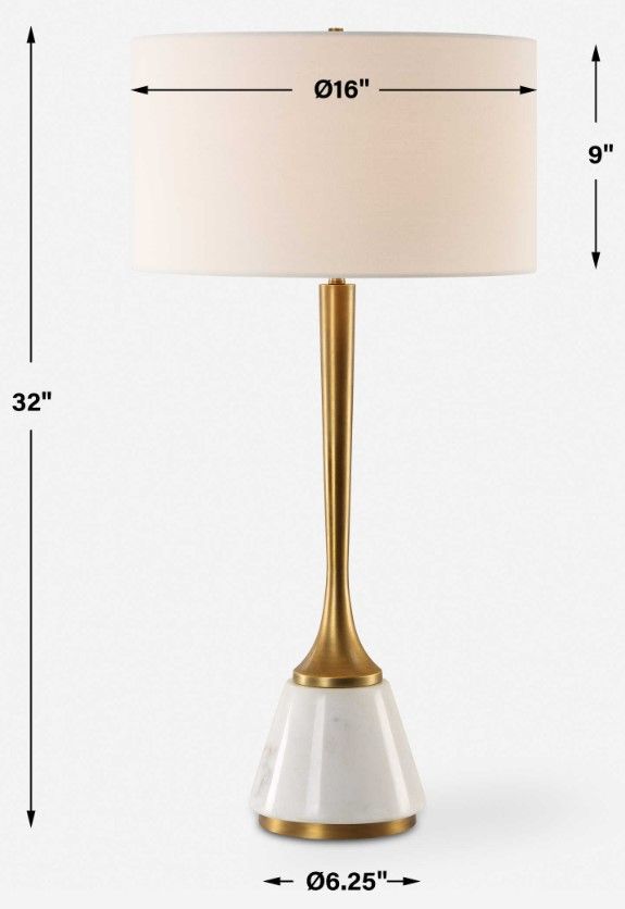 Uttermost® Avola White Table Lamp-3