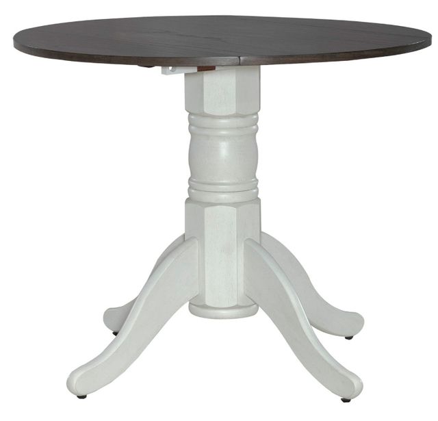 Liberty Furniture Brook Bay 3-Piece Carbon Gray/Textured White Drop Leaf Dining Set-2