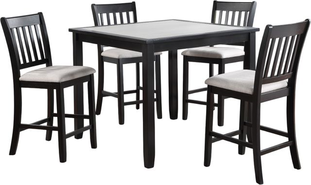 Crown Mark Salvador 5-Piece Black/White Counter Dining Set-0