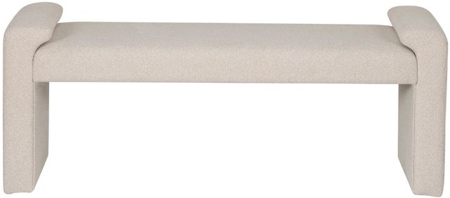 Linon Lollie Cream Corduroy Bench-2