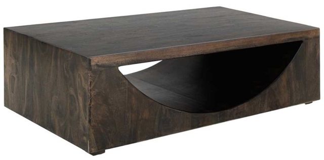 International Furniture Direct Dark Mezquite Black Cocktail Table-0