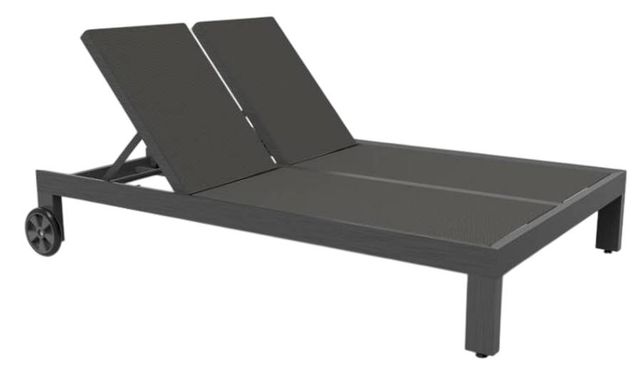 Sunset West Redondo Dark Gray/Slate Fabric/Metal Outdoor Double Chaise-0
